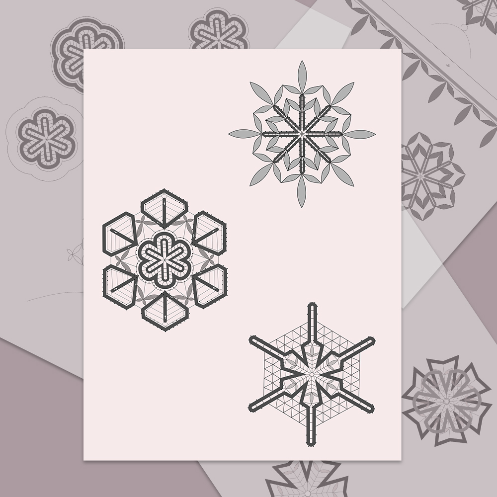 Order your copy of book Snowflake ornaments for advanced lacemakers (patterns and applications).